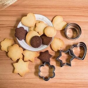 Stainless Steel Cookie Cutters Set, Metal Molds Shape, Cutters for Kitchen, Heart Star Circle Flower Shaped Mold, Decorating Mold, Baking Tools