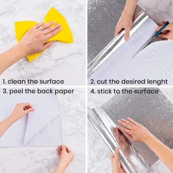 kitchen wallpaper - sliver sheet - aluminium sheet - aluminium sticker sheet - foil sheet - sliver sticker sheet - waterproof sheet