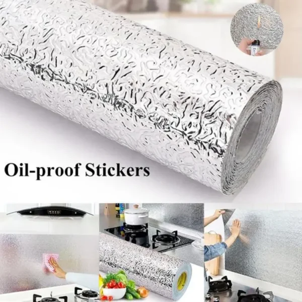 Kitchen foil sticker | Kitchen wallpaper | Aluminum sticker sheet | Aluminum wallpaper price | Kitchen foil sticker price in Pakistan