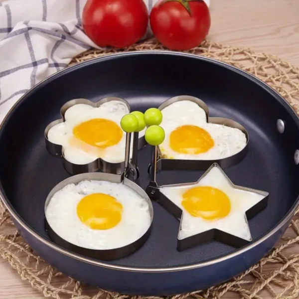 Stainless Steel Egg Mold (4pcs) | Multi Shape Egg Mold | Fried Egg Mold | Stainless Steel Egg Mold Price in Pakistan | Multipurpose Molds