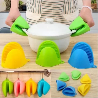Silicone Pot Holder Gloves - Heat Proof Gloves - Best Pot Holder Gloves - Silicone Oven Mitts - Rubber Gloves - Anti Slip Baking Mitts