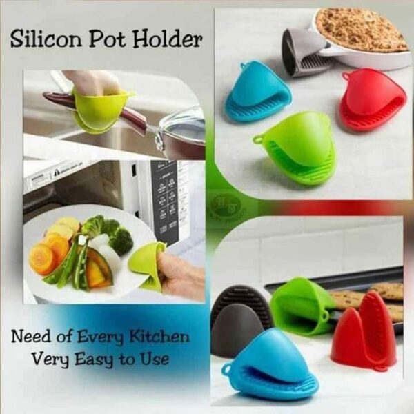 Silicone Pot Holder Gloves - Heat Proof Gloves - Best Pot Holder Gloves - Silicone Oven Mitts - Rubber Gloves - Anti Slip Baking Mitts