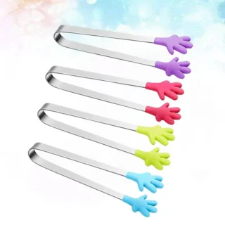 Cookie Tongs | Cookie Tong Price in Pakistan | Handy Mini Food Clips | Creative Kitchen Gadgets for Sweets | Hand Shaped Designed Silicone Tongs